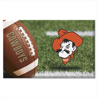 FANMATS 19873 Oklahoma State Cowboys Rubber Scraper Door Mat, Camo Color - Cowboy Logo