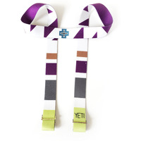 YUNE YOGA - Yoga Mat Carry Stretch Strap, Two-in-One, 100% Cotton Metal Buckles, Eco-Friendly Non-Toxic Yoga Mat Carrier Men Women, Colorful Graphic Print -70"