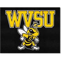 FANMATS 4061 West Virginia State University All-Star Mat | Black | 33.75"x42.5" | WVSU with Yellow Jacket Primary Logo