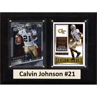 C&I Collectables NCAA Georgia Tech Yellow Jackets Men's Calvin Johnson Two Card Plaque, Brown, 6"X8"