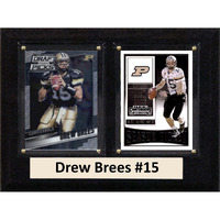 C&I Collectables NCAA Purdue Boilmakers Men's Drew Brees Two Card Plaque, Brown, 6"X8"
