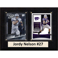 C&I Collectables NCAA Kansas State Wildcats Men's Jordy Nelson Two Card Plaque, Brown, 6"X8"