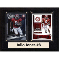 C&I Collectables NCAA Alabama Crimson Tide Men's Julio Jones Two Card Plaque, Brown, 6"X8"
