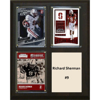 C&I Collectables NCAA Stanford Cardinal Men's Richard Sherman Three Card Plaque, Brown, 8"X10"