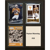 C&I Collectables NCAA Tennessee Volunteers Men's Peyton Manning Three Card Plaque, Brown, 8"X10"