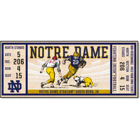 FANMATS 23145 NCAA - Notre Dame Fighting Irish Ticket Design Runner Rug - 30in. x 72in. | Sports Fan Area Rug, Home Decor Rug and Tailgating Mat