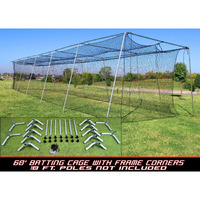 Cimarron Sports Outdoor Practice 60x12x10#24 Batting Cage & Frame Corners
