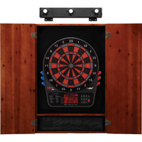 Viper 800 Electronic Dartboard, Metropolitan Espresso Cabinet, Laser Throw Line & Shadow Buster Dartboard Light Bundle