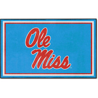 FANMATS 27227 University of Mississippi (Ole Miss) Light Blue 4ft. x 6ft. Plush Area Rug