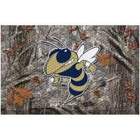 FANMATS 24009 Georgia Tech Yellow Jackets Rubber Scraper Door Mat, Camo Color - "Buzz" Logo