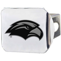 FANMATS 25693 Southern Miss Golden Eagles Chrome Metal Hitch Cover with Chrome Metal 3D Emblem