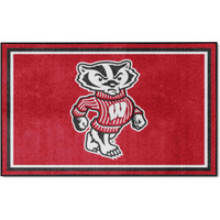 FANMATS 36721 Wisconsin Badgers 4ft. x 6ft. Plush Area Rug