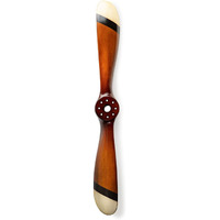 Authentic Models, Small Propeller, Vintage Wood Propeller, Black/Ivory with Honey Distressed Finish, Small