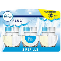 Febreze Odor-Fighting Fade Defy Plug Air Freshener Refill  Linen & Sky  (3) .87 Fl. Oz. Oil Refills