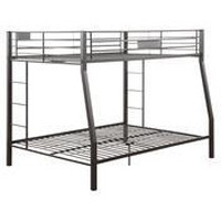 Black Metal Finish Twin Over Full Bunk With Side Ladders