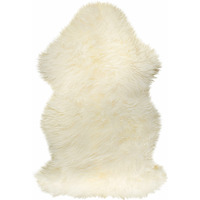 2' X 3'  White Natural New Zealand Sheepskin Wool Area Rug