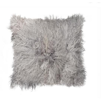 18"" X 18"" X 5"" Gray Sheepskin  Pillow