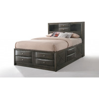 91"" X 79"" X 56"" Eastern King Gray Oak Storage Bed