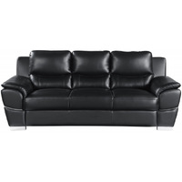 37"" Chic Black Leather Sofa