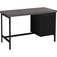 24"" Grey Rectangular Computer Desk With Two Drawers