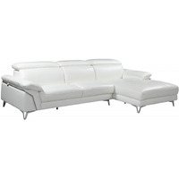 181'"" X 41'""  X 39'"" Modern White Leather Sectional