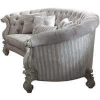 55"" X 109"" X 39"" Ivory Velvet Bone White Upholstery Poly Resin Sofa W5 Pillows
