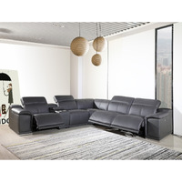 212"" X 240"" X 19""1.2"" Dark Grey Power Reclining 6""Pc Sectional