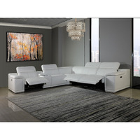 212"" X 240"" X 191.2"" White Power Reclining 6""Pc Sectional