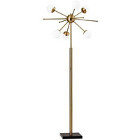 64"" Brass Six Light Novelty Floor Lamp