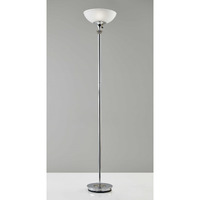 Modern Chrome Thick Pole Torchiere Floor Lamp