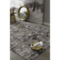 8'X11' Grey Machine Woven Abstract Splatter Indoor Area Rug