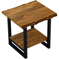 Modern Rustic Live Edge Acacia Wood End Table