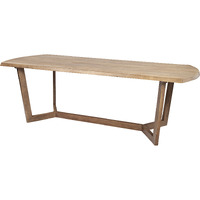 91.5X38 Rectangular Brown Solid Wood Top And Base Dining Table