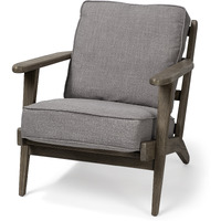 Flint Gray Fabric Accent Chair With Covered Wooden Frame
