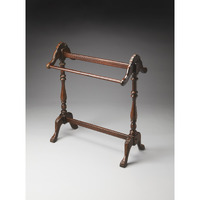 Dark Brown Finish Hand Harved Wooden Blanket Stand