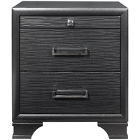 Grey Nightstand With 3 Drawers