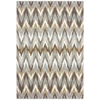 2X3 Gray And Taupe Ikat Pattern Scatter Rug