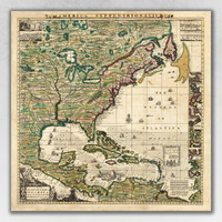 18"" X 18"" Vintage 1773 Map Of British Empire In North America Wall Art
