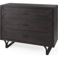 Contemporary Dark Oval Accent Cabinet