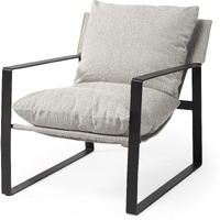 Ash Gray And Black Metal Sling Chair
