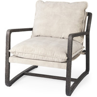Modern Rustic Cozy Black And Cream Accent Chair