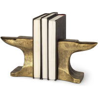Distressed Brushed Gold Anvil Bookends