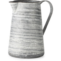 Gray And White Patterned Metal Jug