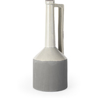 Jumbo White And Gray Jug Vase
