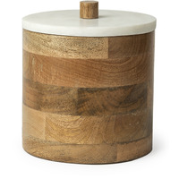 Brown Wooden Round Storage Box