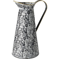 Petite Black And White Textured Jug Vase
