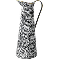 Black And White Textured Jug Vase