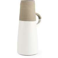 14"" Rustic Organic White And Natural Decorative Jug