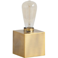 Gold Square Exposed Bulb Table Or Desk Lamp