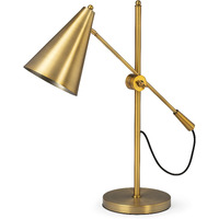 Sleek Golden Cone Adjustable Table Or Desk Lamp